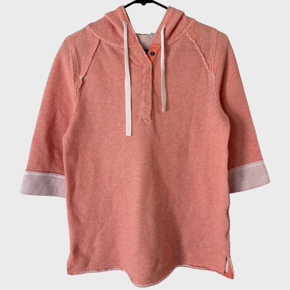 Soft Surroundings Just Beachy French Terry Hoodie Women's Size Small Coral Pink